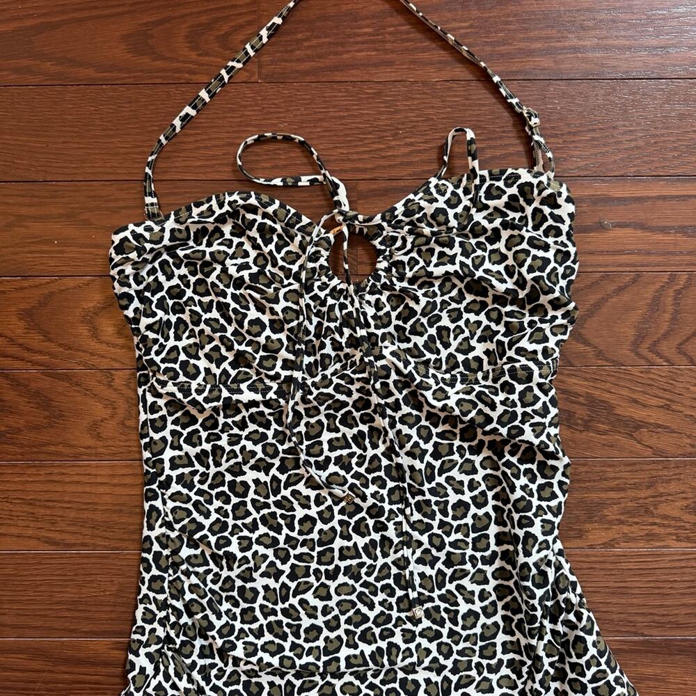Michael Kors Women’s Tankini Cheetah Swim Top Size Large